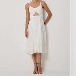 HOLLISTER Eyelet Cut-out Boho Midi Sundress